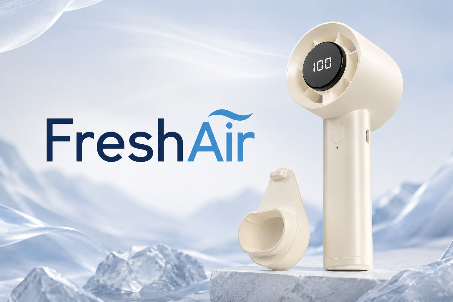 Mini ventilateur portable à main avec écran LED, refroidissement semi-conducteur, 100 vitesses, batterie rechargeable USB, ventilateur pour extérieur